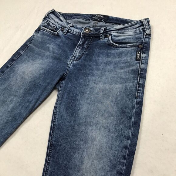 SILVER Calley Boot Jean Women 28x31 Acid Wash Denim Blue Coastal Cowgirl Boho - Picture 5 of 16